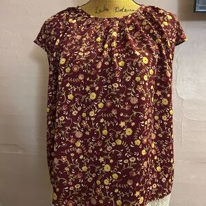 Floral Burgundy Women's Top